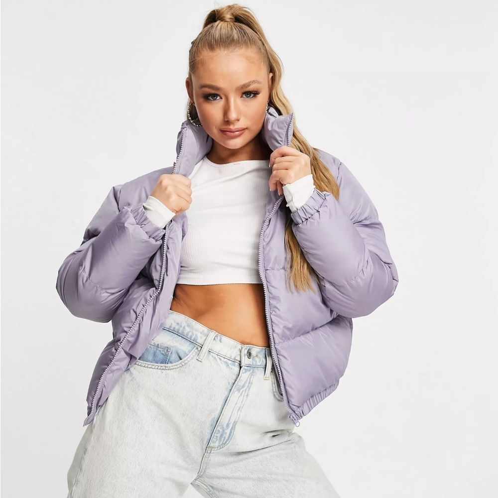 THREADBARE 🪻 puffer jacket in lilac size 4
